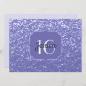 Violet glitter sparkle Sweet 16 Monogram Kaart (Voorkant / Achterkant)