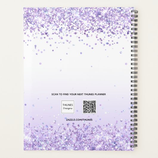Violet glitter vlinder 2024 planner (Achterkant)