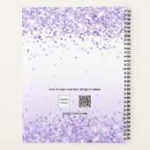 Violet glitter vlindernaam monogrammed 2026 planner (Achterkant)