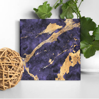 Violet Gold Abstract Tegel – Elegant Home Accent Tegeltje