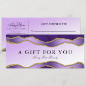 Violet Gold Agate Schoonheidssalon Cadeaubon (Voorkant / Achterkant)