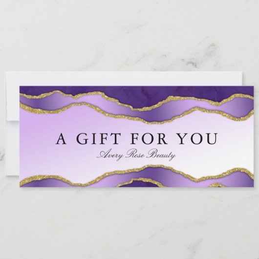Violet Gold Agate Schoonheidssalon Cadeaubon (Voorkant)