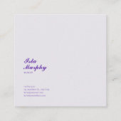 Violet Gold Floral Geometric Frame Elegant Vierkante Visitekaartje (Achterkant)