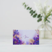 Violet Gold Floral Geometric Frame Elegant Visitekaartje (Staand voorkant)