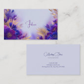 Violet Gold Floral Geometric Frame Elegant Visitekaartje (Voorkant / Achterkant)