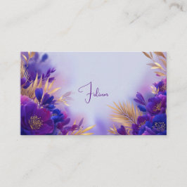 Violet Gold Floral Geometric Frame Elegant Visitekaartje