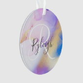 Violet Gold Waterverf Luxe - Aangepaste monogram n Ornament (voorkant)