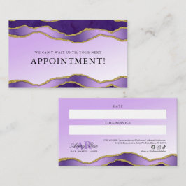 Violet & Goud Marmeren Agaat Beauty Afspraak Visitekaartje
