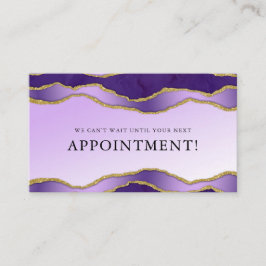 Violet & Goud Marmeren Agaat Beauty Afspraak Visitekaartje