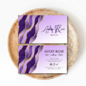 Violet Goud Marmeren Agaat Cosmetoloog Schoonheid Visitekaartje
