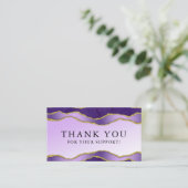 Violet & Goud Marmeren Agaat Schoonheid Dank u kaa Visitekaartje (Staand voorkant)