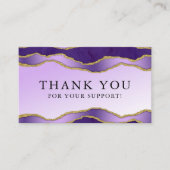 Violet & Goud Marmeren Agaat Schoonheid Dank u kaa Visitekaartje (Voorkant)