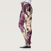Violet gouden orchideeën patroon leggings (Links)