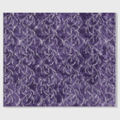 Violet Grape Sparkly Laurel Floral Silver Diamonds Cadeaupapier (Vlak)