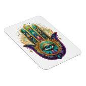 Violet Green Gold Petals Hamsa Turquoise Third Eye Magneet (Rechterzijde)