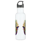 Violet Green Gold Petals Hamsa Turquoise Third Eye Waterfles (Voorkant)