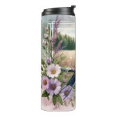 Violet-Green Swallow Bird Forest Prairie Tumbler Thermosbeker (Gedraaid links)