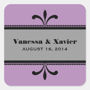 Violet/grijze Fancy decoders Vierkante Sticker