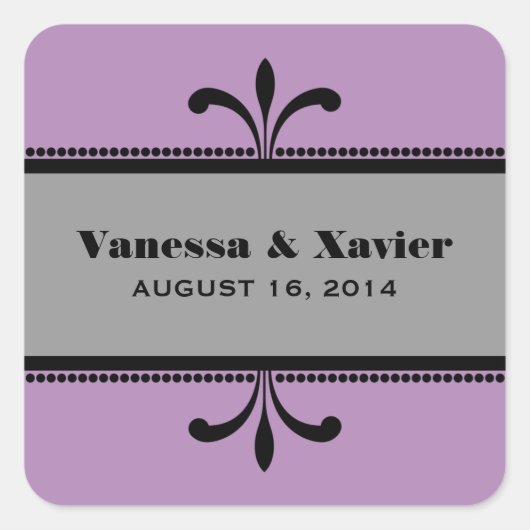 Violet/grijze Fancy decoders Vierkante Sticker (Voorkant)