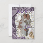 Violet, groen, blauw, gouden zijde en bruiloftDank RSVP Kaartje (Voorkant)