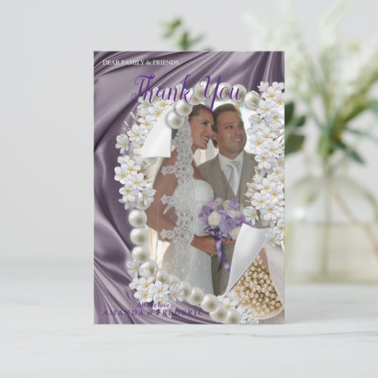 Violet, groen, blauw, gouden zijde en bruiloftDank RSVP Kaartje (Staand voorkant)