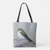Violet-groene doorslikken tote bag (Achterkant)