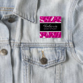 Violet Hair Salon Name Badge Vierkante Button 5,1 Cm (In situ)