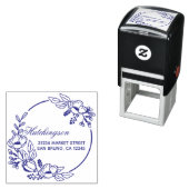  Violet handgetekend WreatReturn-adres Zelfinktende Stempel (In situ)