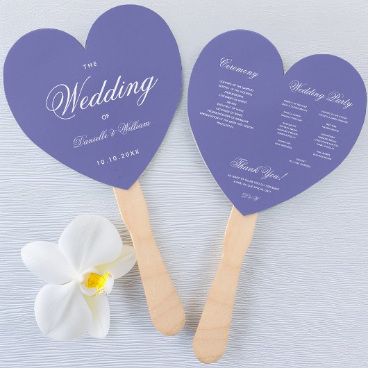 Violet Heart Wedding Program Calligrafie - Peri Handwaaier