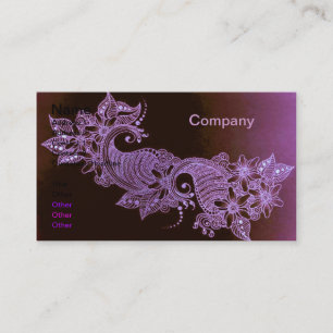 violet henna mehndi floral Visitekaartje