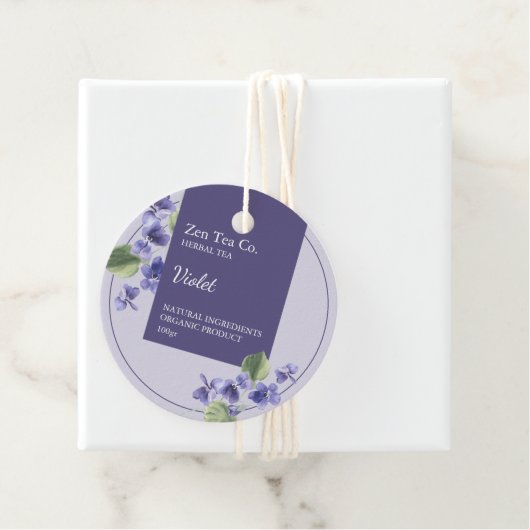 Violet Herbal Tea Business Label (In situ)