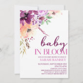 Violet Herfst Bloemen Baby in Bloom Baby shower Kaart (Voorkant)