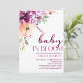 Violet Herfst Bloemen Baby in Bloom Baby shower Kaart (Staand voorkant)