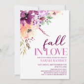 Violet Herfst In Liefde Bloemen Vrijgezellenfeest Kaart (Voorkant)