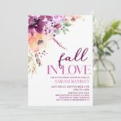 Violet Herfst In Liefde Bloemen Vrijgezellenfeest Kaart (Staand voorkant)