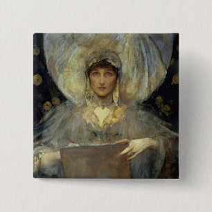 Violet, hertog van Rutland Vierkante Button 5,1 Cm