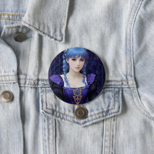 Violet het Schattige Donkere Academische Meisje Fa Ronde Button 7,6 Cm