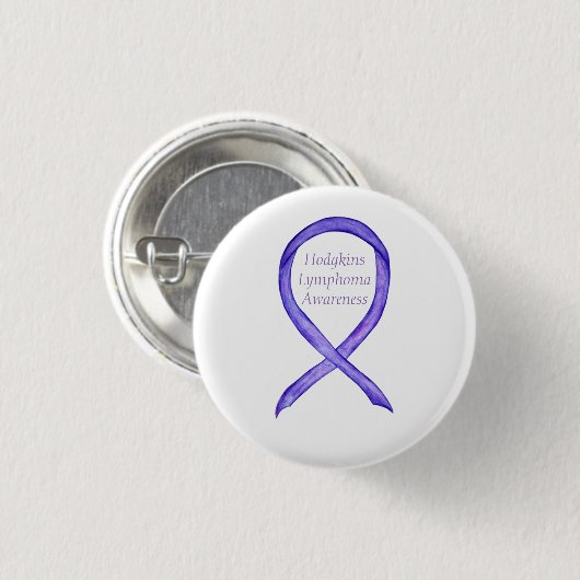 Violet Hodgkins Lymphoma Awareness Ribbon Button (Voorkant /achterkant)