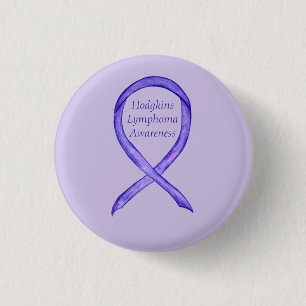 Violet Hodgkins Lymphoma Awareness Ribbon Buttonne Ronde Button 3,2 Cm