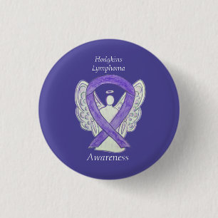 Violet Hodgkins Lymphoma Ribbon Angel Pins Ronde Button 3,2 Cm