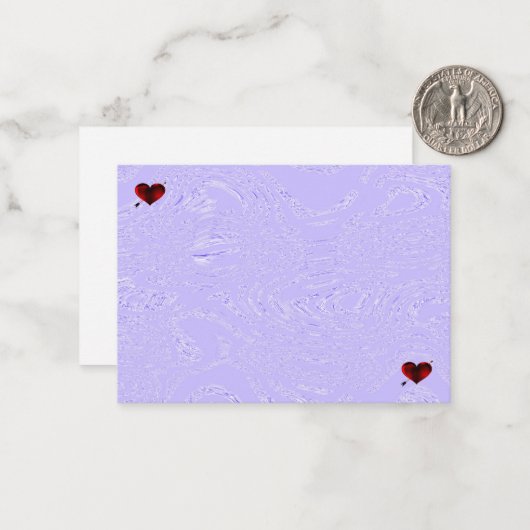 Violet Honeycomb en Hearts Notitiekaarten Notitiekaartje (Voorkant / Achterkant in situ)