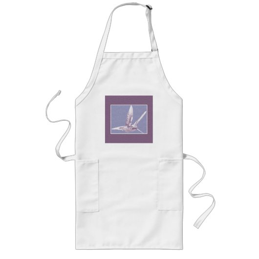 Violet Hummingbird Apron Lang Schort (Voorkant)