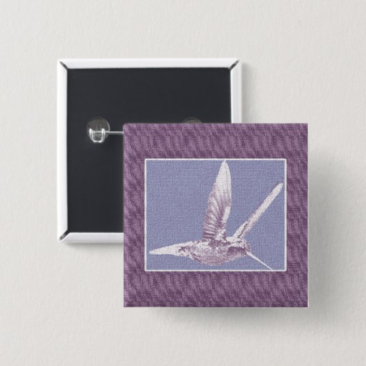 Violet Hummingbird Button (Voorkant /achterkant)