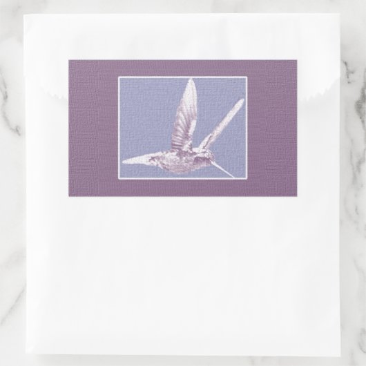 Violet Hummingbird Rechthoekige Sticker (Tas)