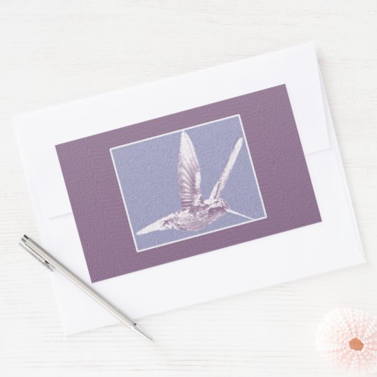 Violet Hummingbird Rechthoekige Sticker (Envelop)