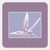 Violet Hummingbird Vierkante Sticker (Voorkant)