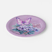 Violet Hydrangea Bloemen Vlinder Vrijgezellenfeest Papieren Bordje (Gekanteld)