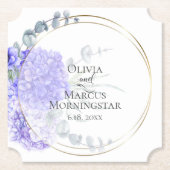 Violet Hydrangea Floral Bouquet Luncheon Kartonnen Onderzetters (Voorkant)