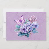 Violet Hydrangea vlinder Bewaar de datumkaarten Kaart (Achterkant)