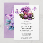 Violet Hydrangea Vlinder Bruidsmeisjes Luncheon Kaart (Voorkant / Achterkant)